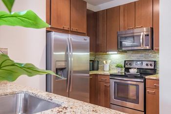 Gourmet kitchen with granite countertops